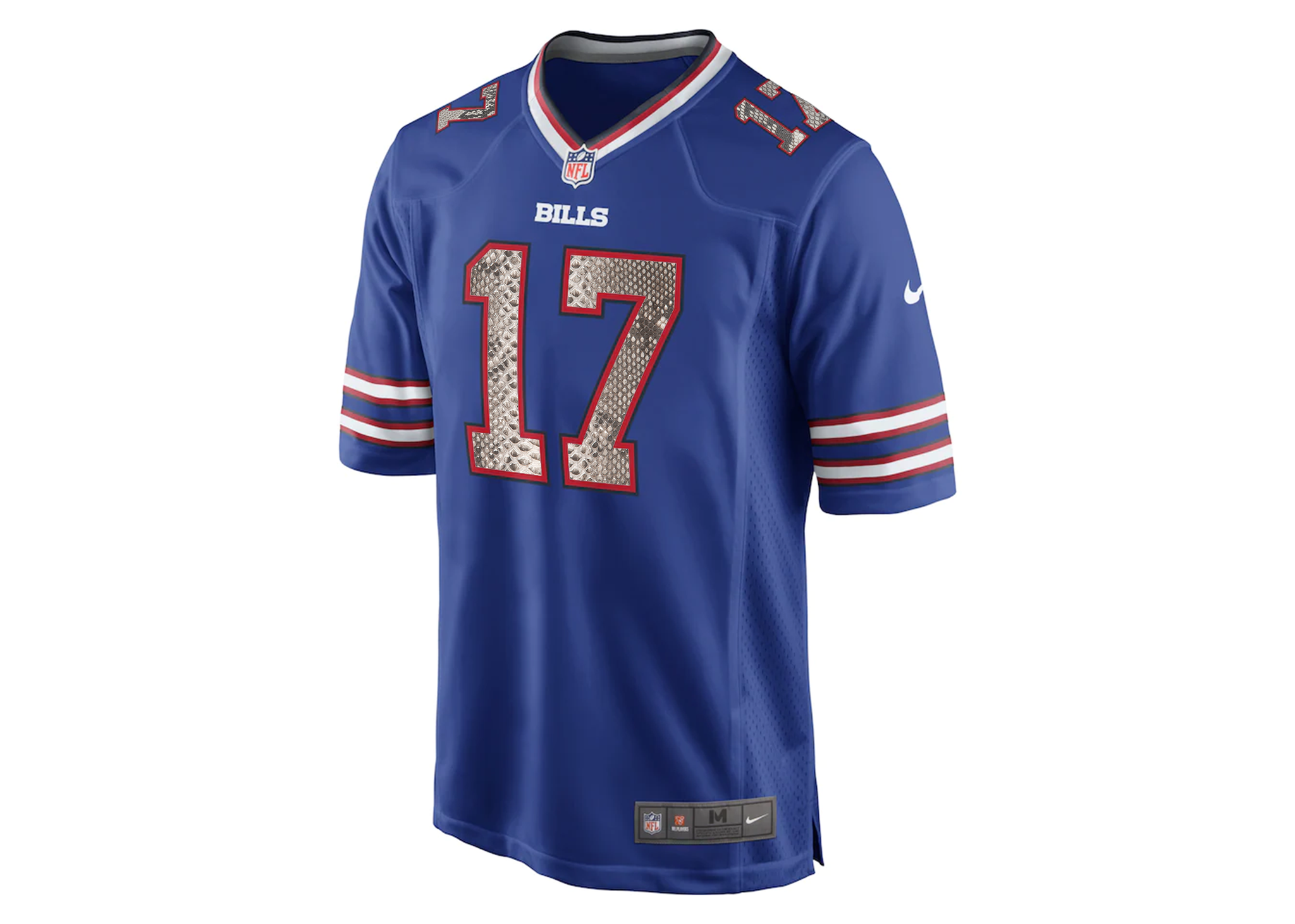 Custom Josh Allen Buffalo Bills Nike Python Jersey (Blue)