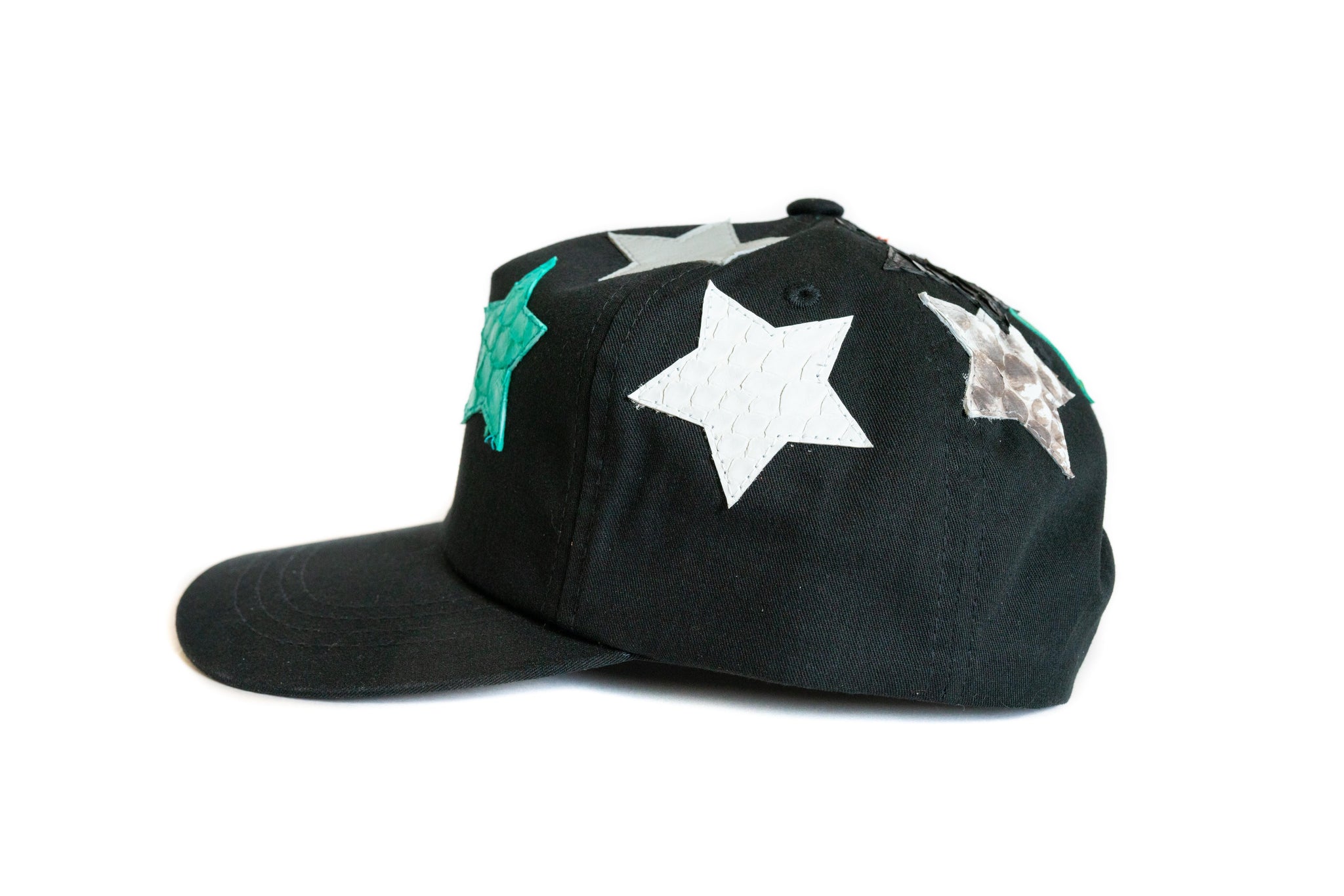 Black "Mispalced Stars" Python Snapback