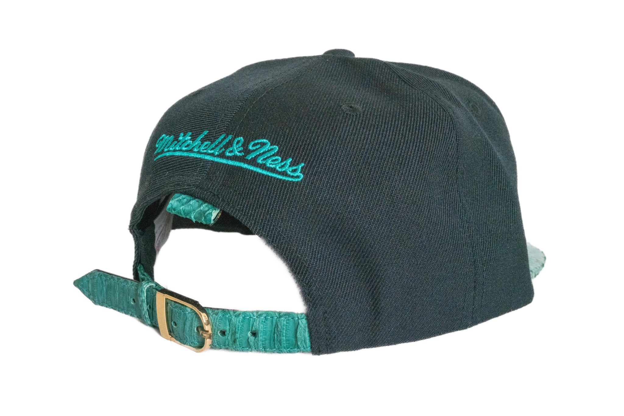 Custom Mitchell & Ness San Antonio Spurs Script Teal Strapback