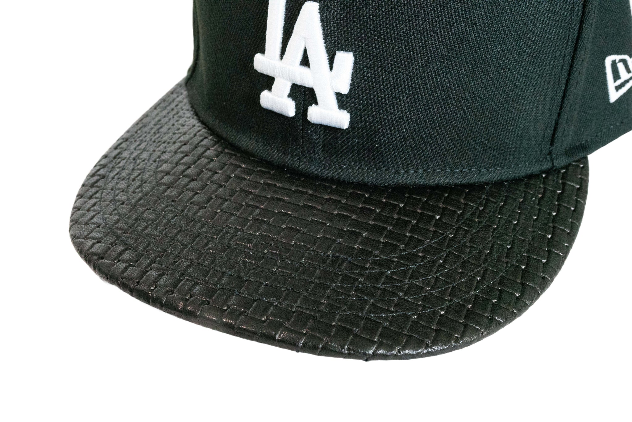 Custom Los Angeles Dodgers Woven Leather Fitted