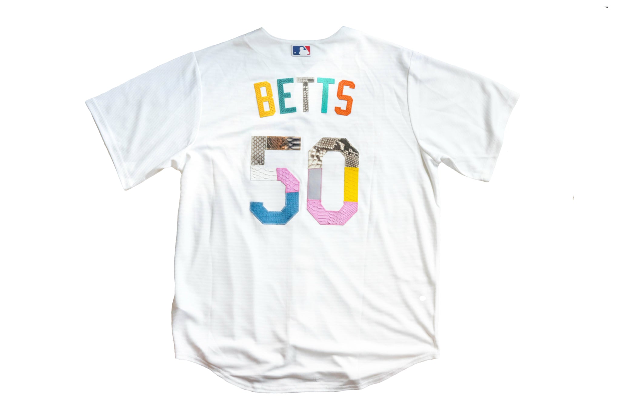 Custom Nike Mookie Betts "What The" Python Jersey