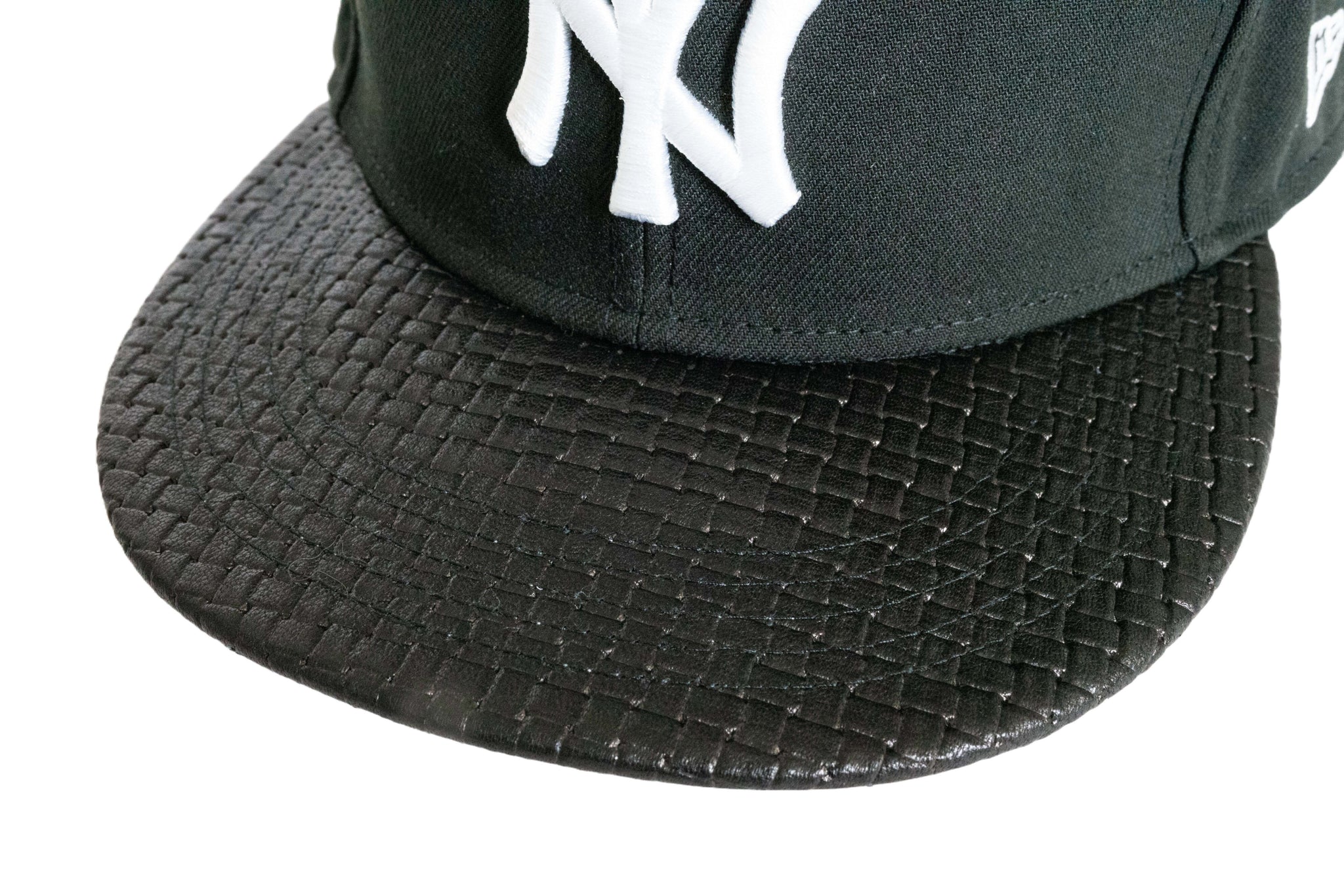 Custom New York Yankees Woven Leather Fitted