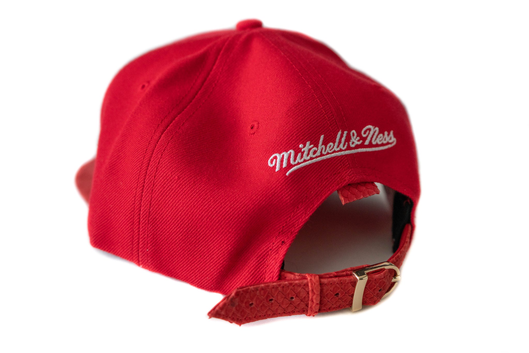 Custom Mitchell & Ness Chicago Bulls White Special Script Strapback