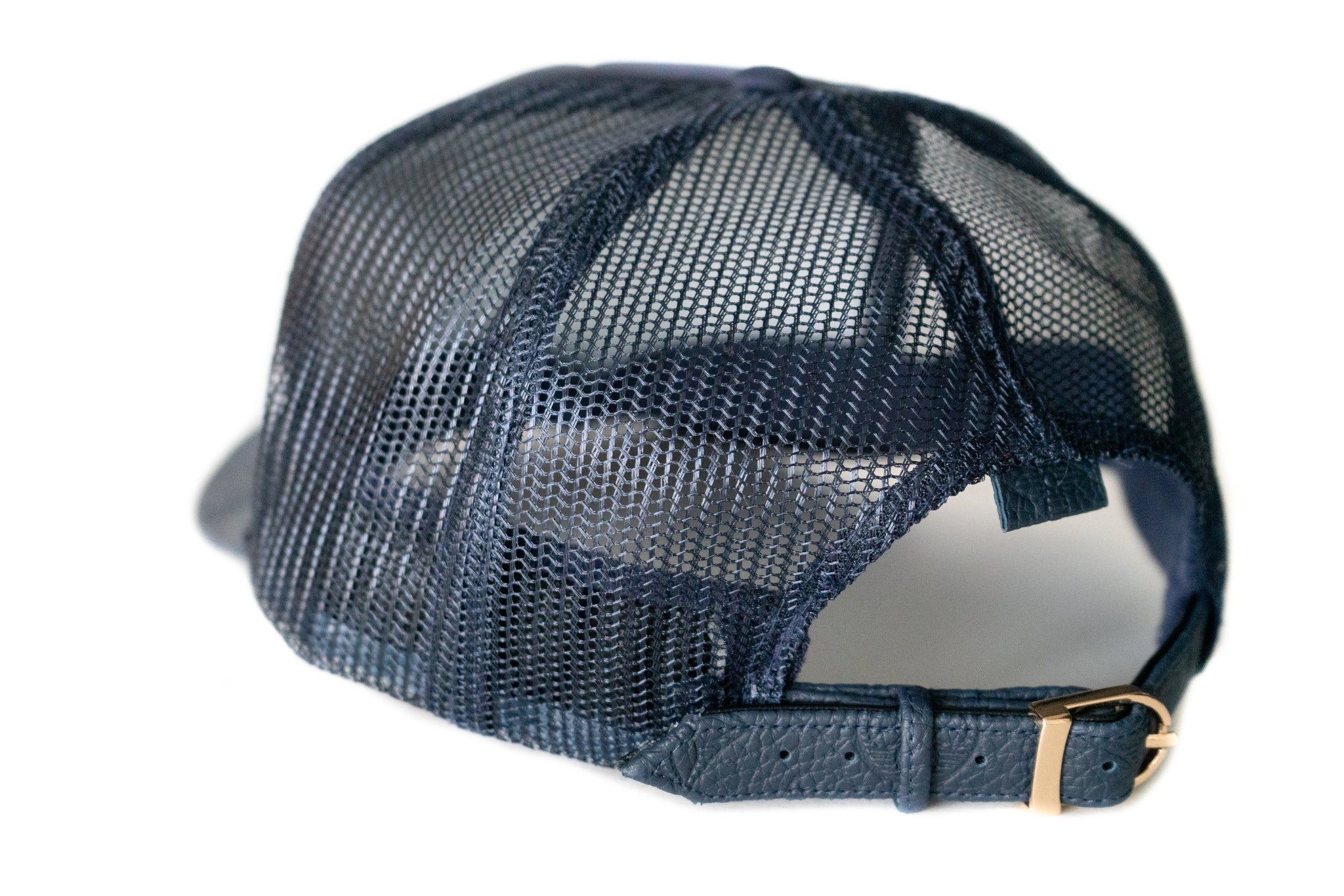 Custom Embossed Louis Vuitton Trucker Hat Navy Strapback