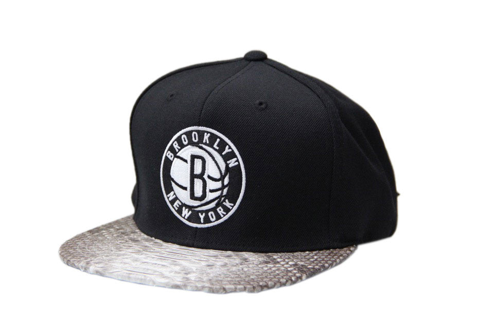 Custom Mitchell & Ness Brooklyn Nets Solid Strapback