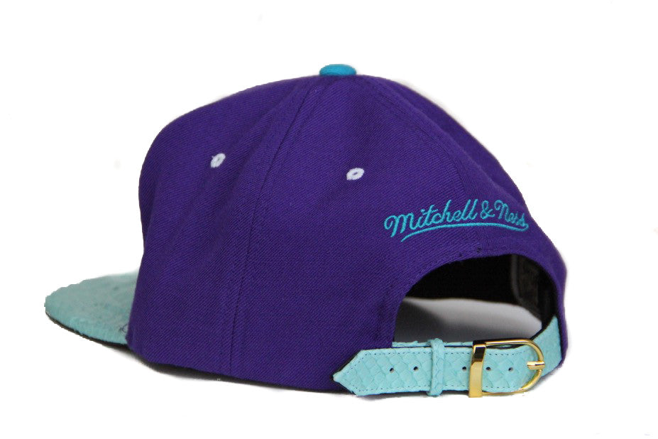 Custom Mitchell & Ness Charlotte Hornets The Script Mint Strapback