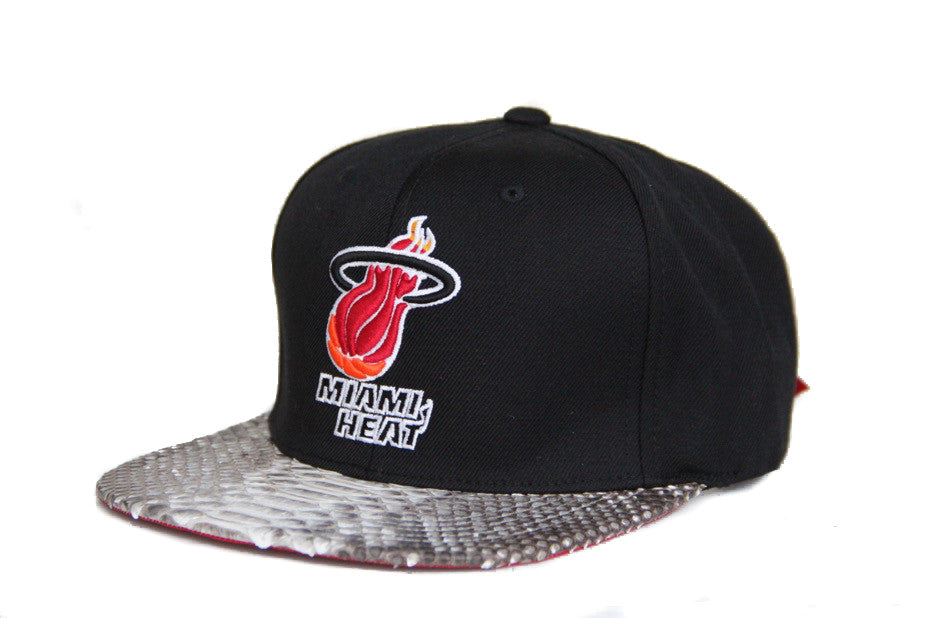 Custom Mitchell & Ness Miami Heat Basic Logo Strapback