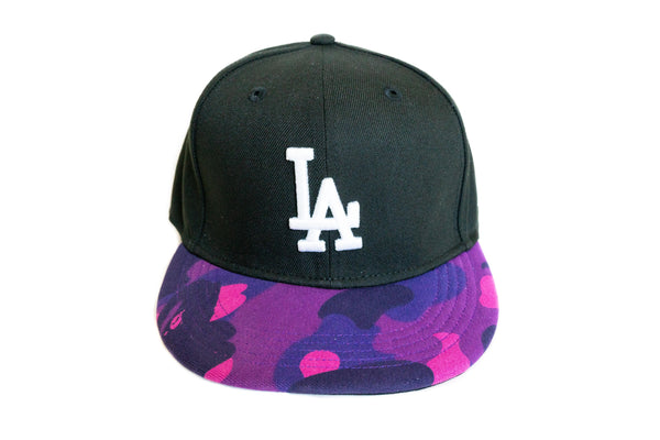 Custom BAPE x Los Angeles Dodgers Fitted (Purple)