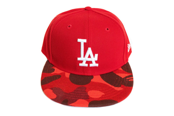 Custom BAPE x Los Angeles Dodgers Fitted (Red)