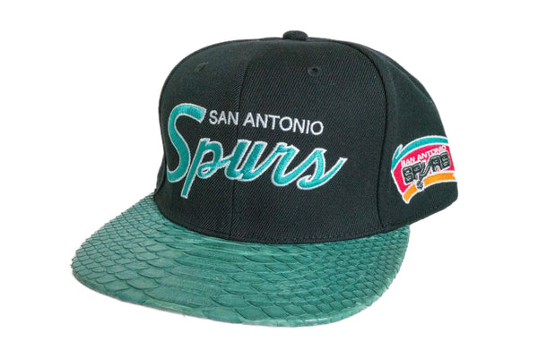 Custom Mitchell & Ness San Antonio Spurs Script Teal Strapback