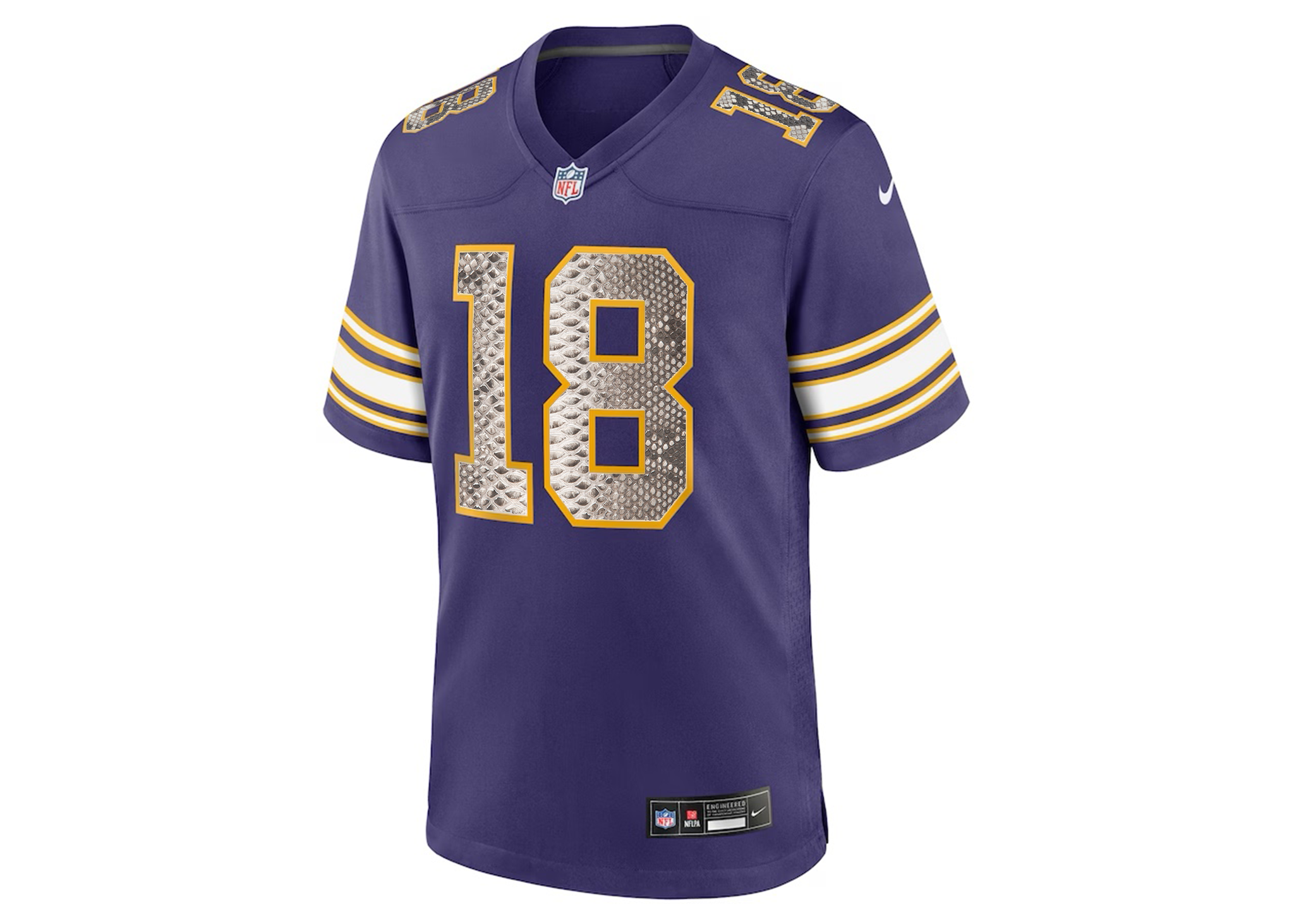 Custom Justin Jefferson Minnesota Vikings Nike Python Jersey