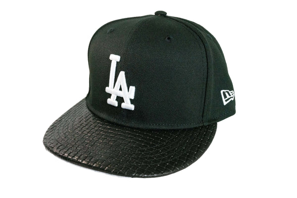 Custom Los Angeles Dodgers Woven Leather Fitted