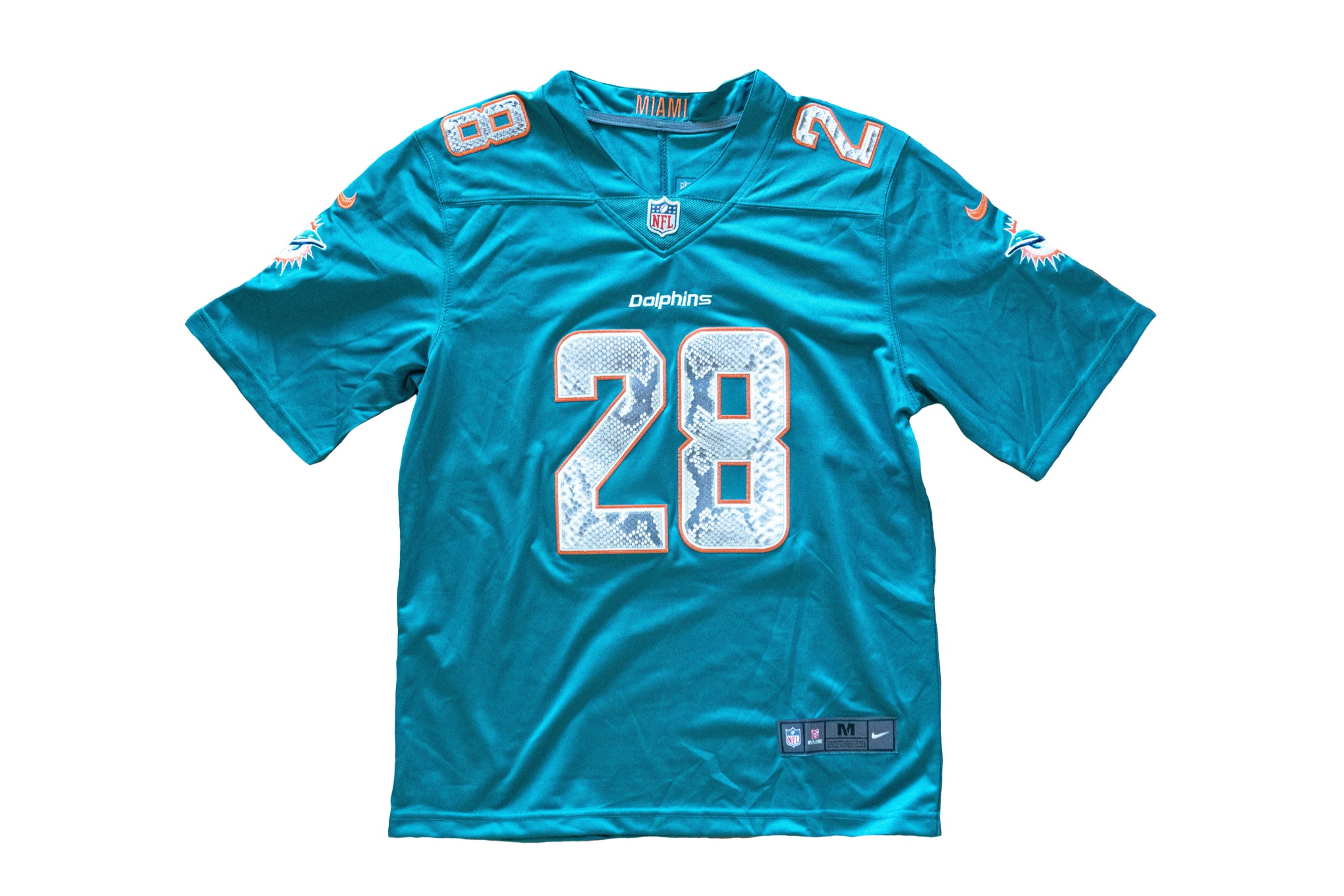 Nike De'Von Achane Miami Dolphins Python Jersey