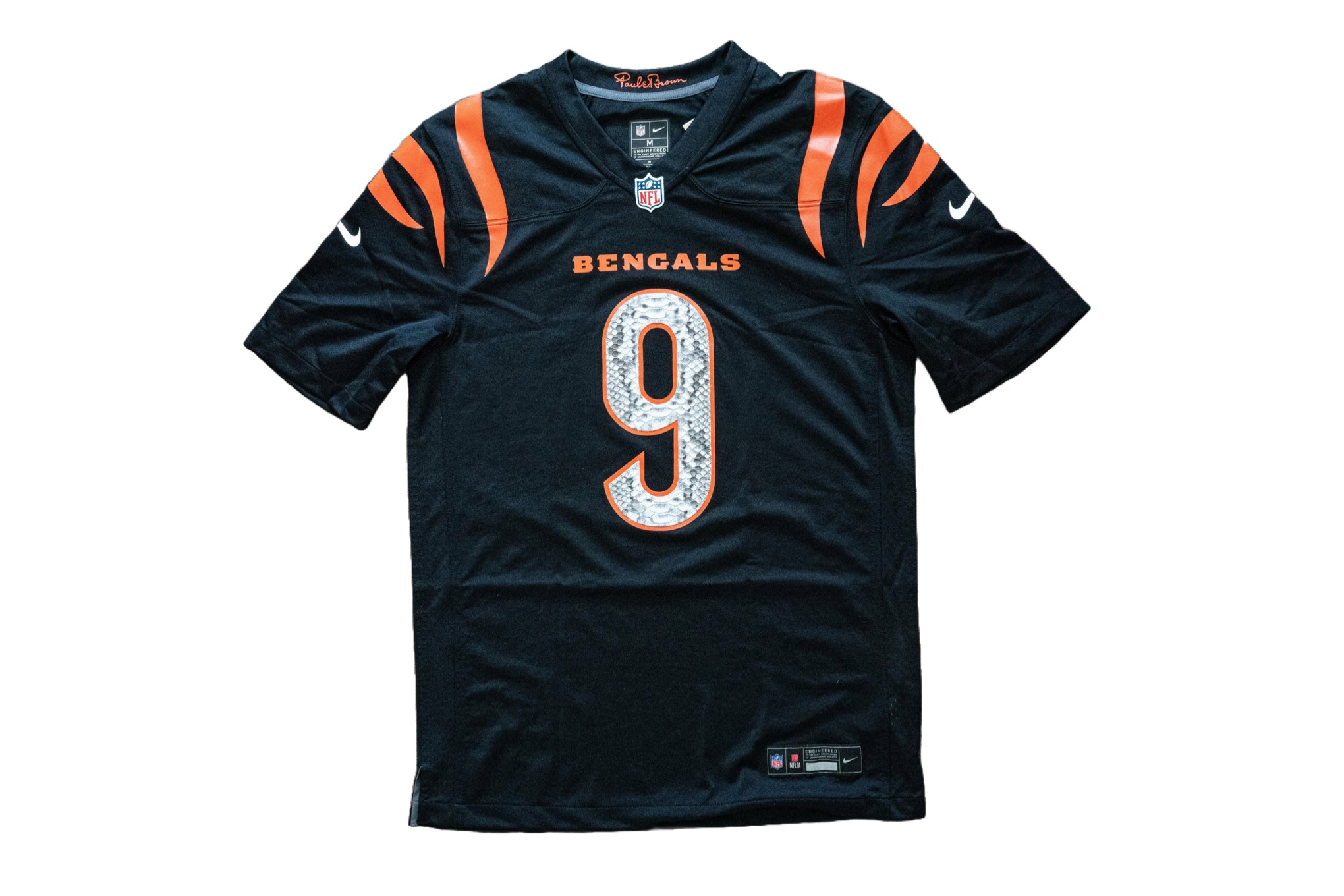 Custom Nike Joe Burrow Cincinnati Bengals Python Black Jersey