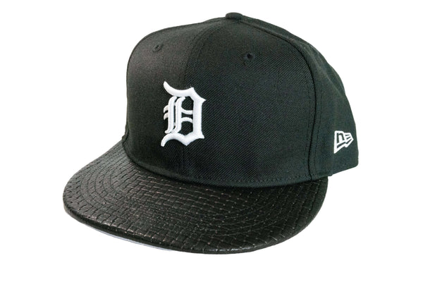 Custom Detroit Tigers Woven Leather Fitted