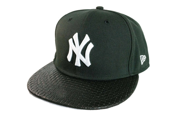 Custom New York Yankees Woven Leather Fitted