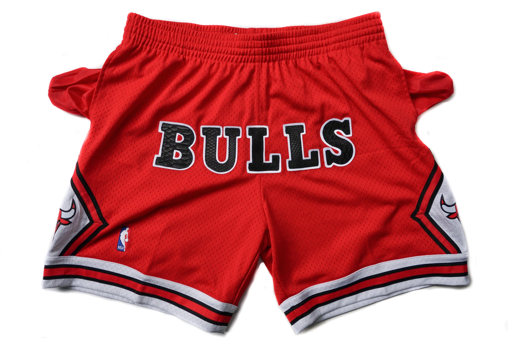 Mitchell & Ness Chicago Bulls "BULLS" Python Shorts (Home)