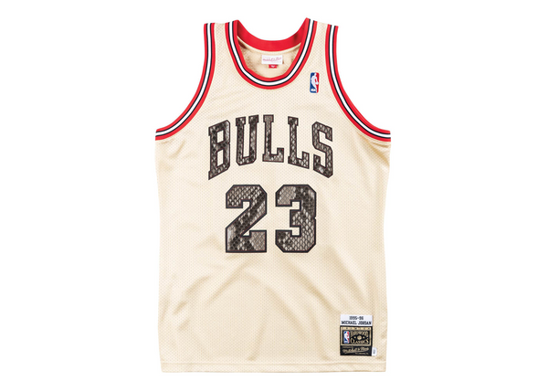 Mitchell & Ness Michael Jordan 1995-1996 Chicago Bulls Premium Gold Python Jersey