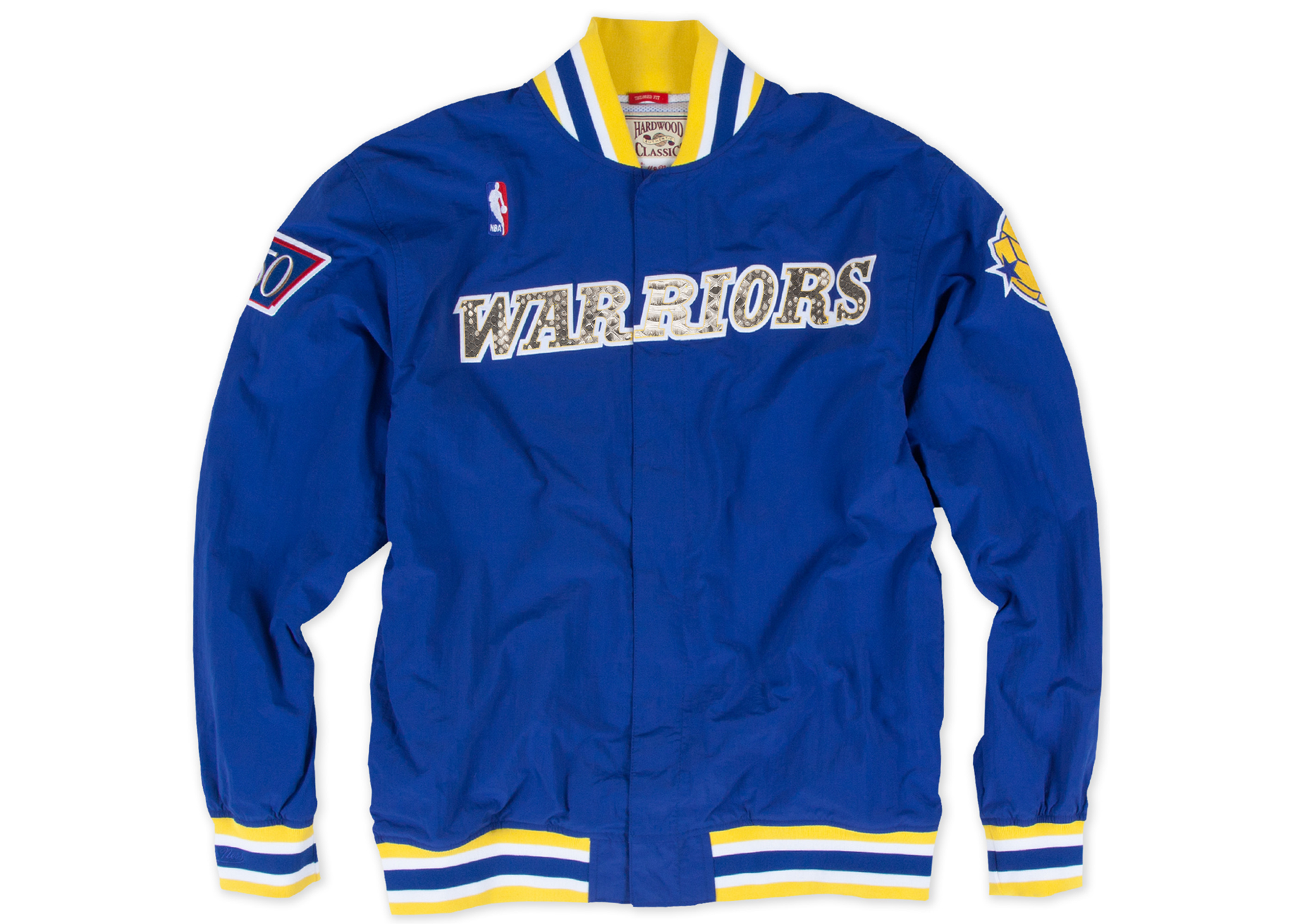 Mitchell & Ness Golden State Warriors "Nothing But Net" Python Warm Up Jacket (Blue)