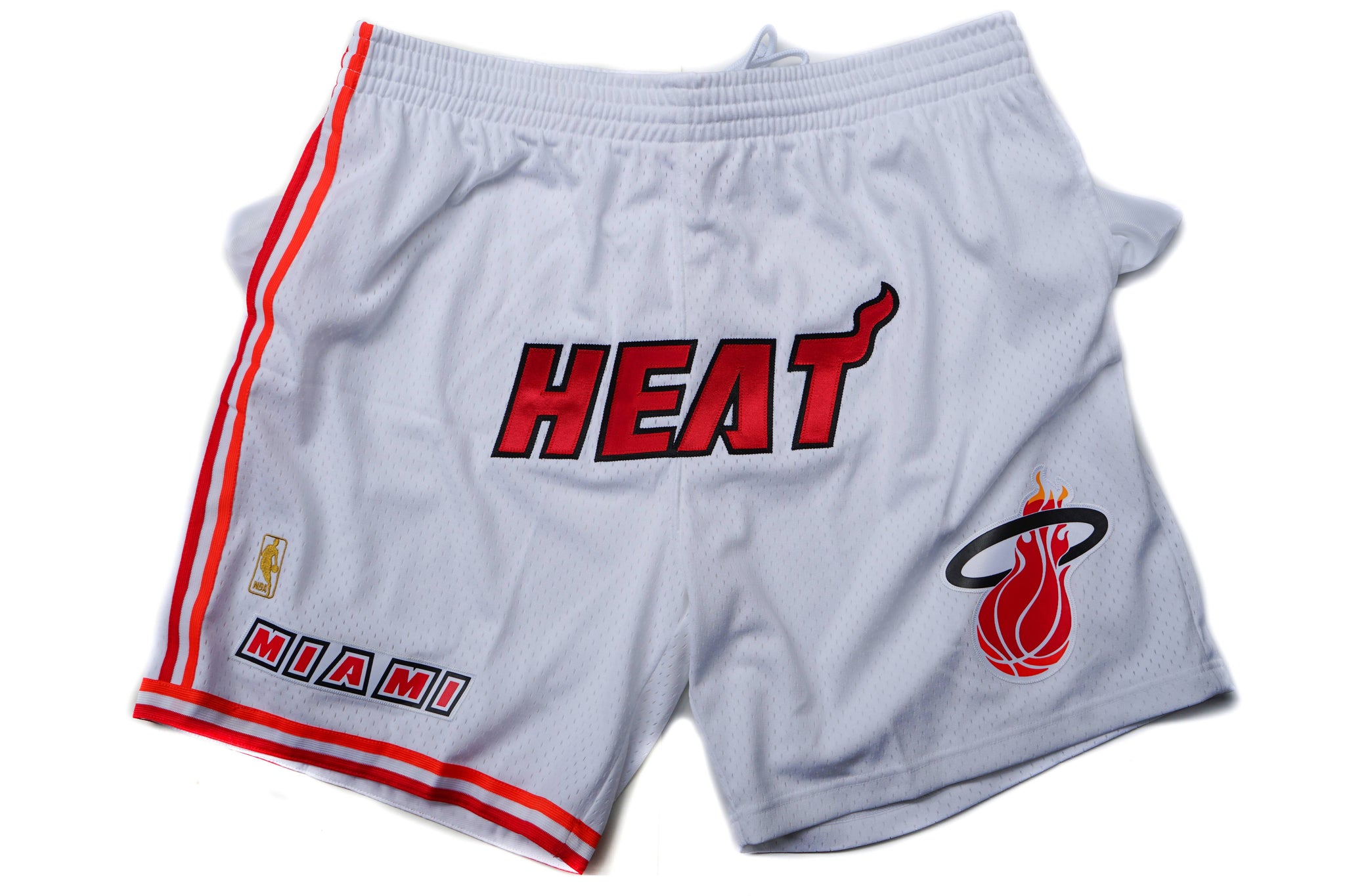 Mitchell & Ness Miami Heat 1996-1997 "HEAT" Swingman Shorts (White)